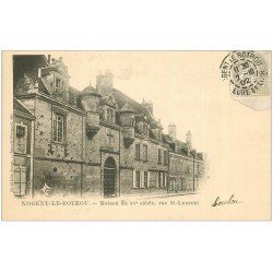 carte postale ancienne 28 NOGENT-LE-ROTROU. Rue Saint-Laurent 1902. Carte verso vierge