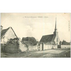 carte postale ancienne 28 PIERRES. Grande-Rue. L'Eglise