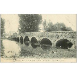 carte postale ancienne 28 SAINT-REMY-SUR-AVRE. Le Vieux Pont en pierre 1908