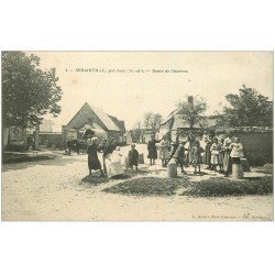 carte postale ancienne 28 SENAINVILLE. Route de Chartres. Fontaine à Roue