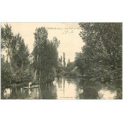carte postale ancienne 28 SOREL. Vue sur l'Eure embarcation