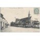 carte postale ancienne 28 THIMERT. L'Eglise 1906 et Bar Billard avec voiture ancienne (défaut)...