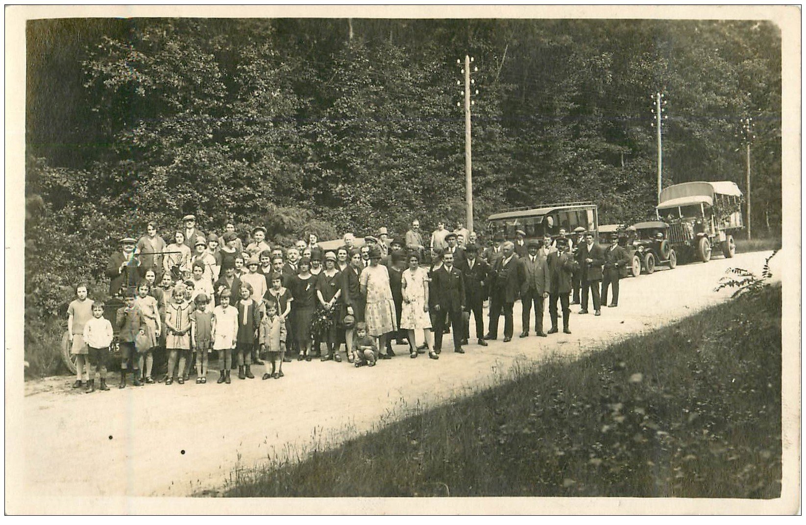 Très Rare Photographe Lasset DREUX 28. Convoi avec Voitures et Camions anciens