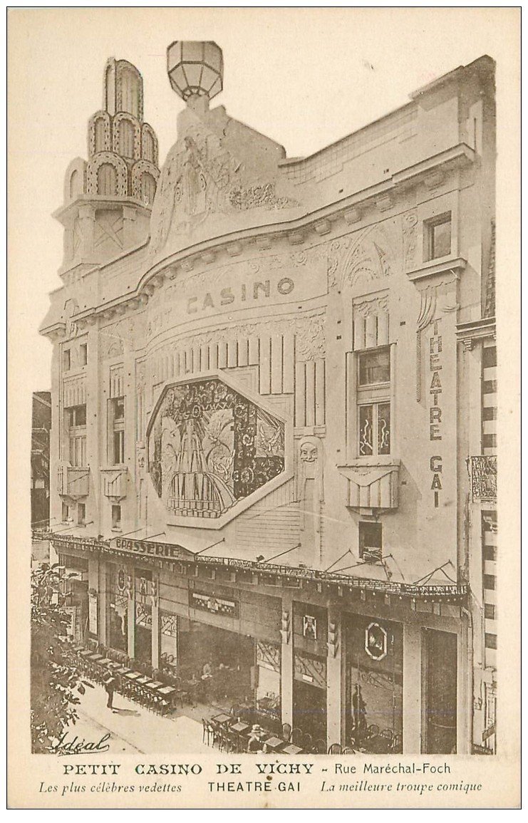 carte postale ancienne 03 VICHY. Le Petit Casino Rue Foch devenu Cinéma depuis. Théâtre Gai
