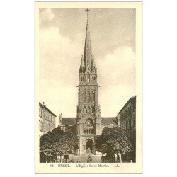 carte postale ancienne 29 BREST. Eglise Saint-Martin