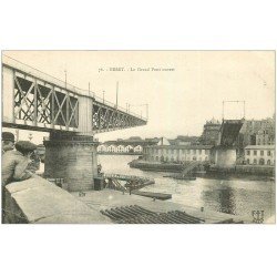 carte postale ancienne 29 BREST. Le Grand Pont ouvert