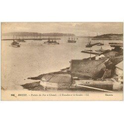 carte postale ancienne 29 BREST. Pointe du Fer à Cheval. Escadre et Goulet 1926