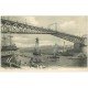 carte postale ancienne 29 BREST. Pont National et Passerelle flottante