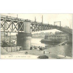 carte postale ancienne 29 BREST. Pont National et Passerrelle en Bois