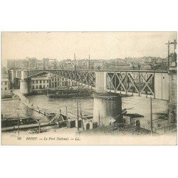 carte postale ancienne 29 BREST. Pont National et sous-passerelle en bois