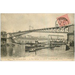 carte postale ancienne 29 BREST. Pont National Port Militaire 1905