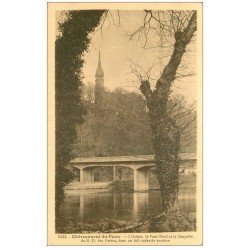carte postale ancienne 29 CHATEAUNEUF-DU-FAOU. Pont-Neuf et Chapelle