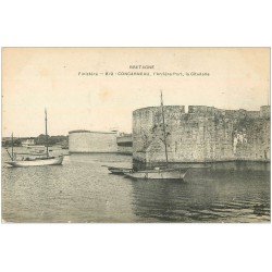 carte postale ancienne 29 CONCARNEAU. Arrière-Port Citadelle