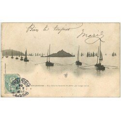 carte postale ancienne 29 DOUARNENEZ. Sortie Bâteaux de Pêche 1904