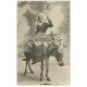 carte postale ancienne 29 ELLIANT. En route pour le Marché sur un Ane 1903