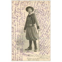 carte postale ancienne 29 JAFFRENNOU. Le Barde Taldir 1903 chantant l'Hymne National Breton