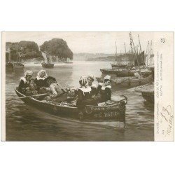 carte postale ancienne 29 JOUR DE FETE. Rivière de Belon 1912
