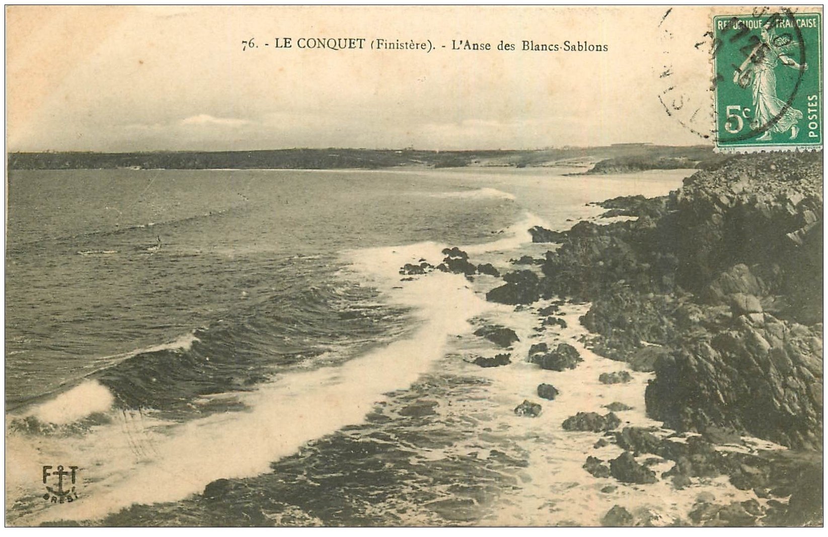 carte postale ancienne 29 LE CONQUET. Anse des Blancs-Sablons 1913