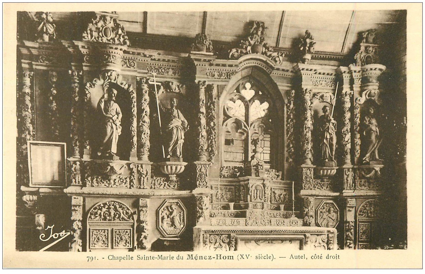 carte postale ancienne 29 MENEZ-HOM. Chapelle Sainte-Marie Autel