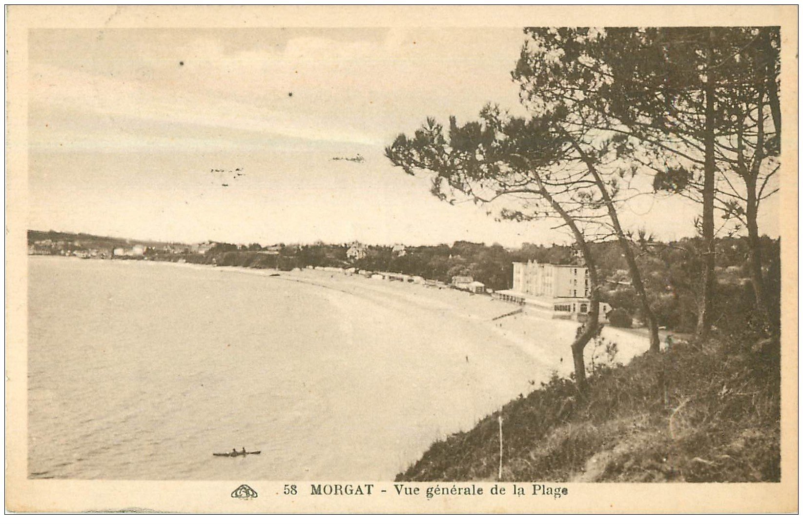 carte postale ancienne 29 MORGAT. La Plage 1933
