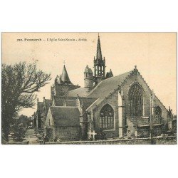 carte postale ancienne 29 PENMARCH. Cimetière et Eglise Saint-Nonain 1923