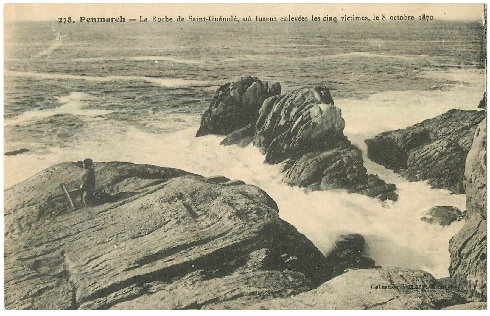 carte postale ancienne 29 PENMARCH. Rocher de Saint-Guénolé