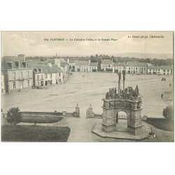 carte postale ancienne 29 PLEYBEN. Le Calvaire et Grande Place