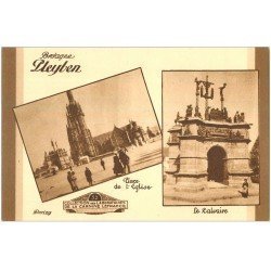 carte postale ancienne 29 PLEYBEN. Le Calvaire et Place Eglise