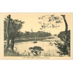 carte postale ancienne 29 PONT-L'ABBE. La Rivière avec promeneur à gauche