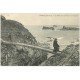 carte postale ancienne 29 PRIMEL. Promeneurs Pont de la Crevasse et les Chaises