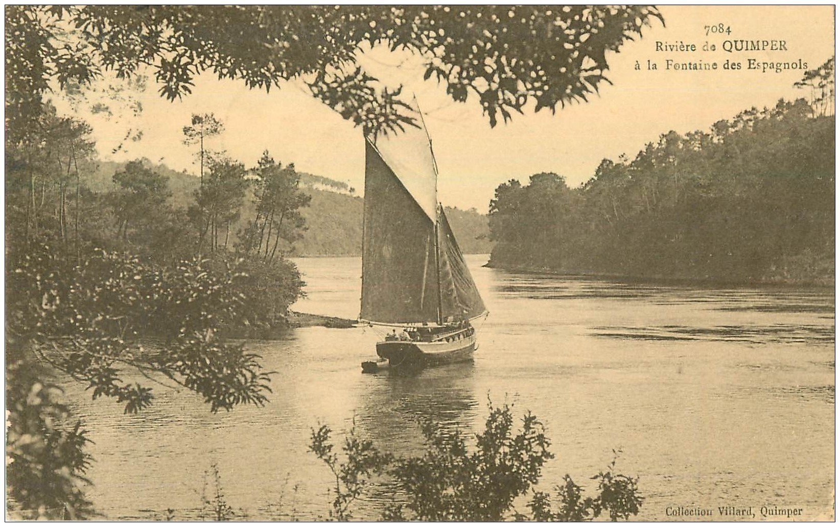 carte postale ancienne 29 QUIMPER. Rivière à la Fontaine des Espagnols 1931