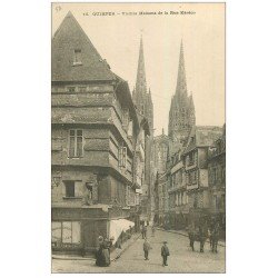 carte postale ancienne 29 QUIMPER. Rue Kéréon vers 1900