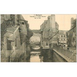 carte postale ancienne 29 QUIMPER. Tourelles et Maisons sur le Steir