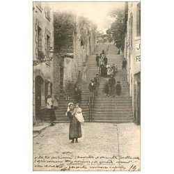 carte postale ancienne 29 QUIMPERLE. La Rue Chambriers vers 1903. Superbe animation
