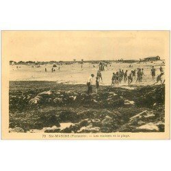 carte postale ancienne 29 SAINTE-MARINE. Rochers et Plage