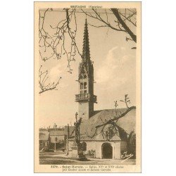 carte postale ancienne 29 SAINT-HERNIN. Clocher Calvaire Eglise
