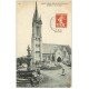 carte postale ancienne 29 SAINT-JEAN-DU-DOIGT. Eglise et Fontaine 1911