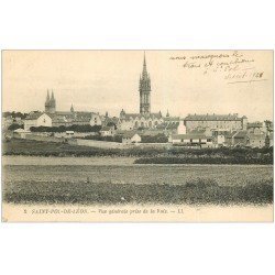 carte postale ancienne 29 SAINT-POL-DE-LEON. Vue 1921. Verso vierge