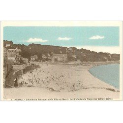 carte postale ancienne 29 TREBOUL. Colonie Vacances du Mans. Plage