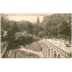 carte postale ancienne 03 VICHY. Parc. 1928 Parc Célestins et Terrasse Orangerie