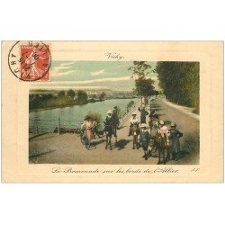 carte postale ancienne 03 VICHY. Promenade à dos d'ânes en couleur 1909
