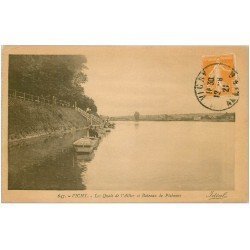 carte postale ancienne 03 VICHY. Quais de l'Allier. Bateaux de Pêcheurs 1921