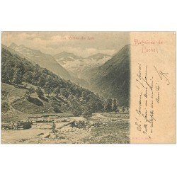 carte postale ancienne 31 BAGNERES-DE-LUCHON. Vallée du Lys 1901 avec Pêcheur