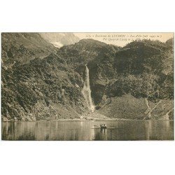 carte postale ancienne 31 LAC D'OO. Cascade et Pic Quairat embarcation