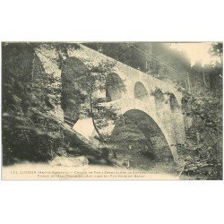 carte postale ancienne 31 LUCHON. Chemin de Fer à Crémaillère. Viaduc du Mail Trinquat 1913