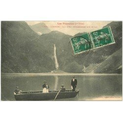 carte postale ancienne 31 LUCHON. Embarcation sur Lac d'Oo 1917