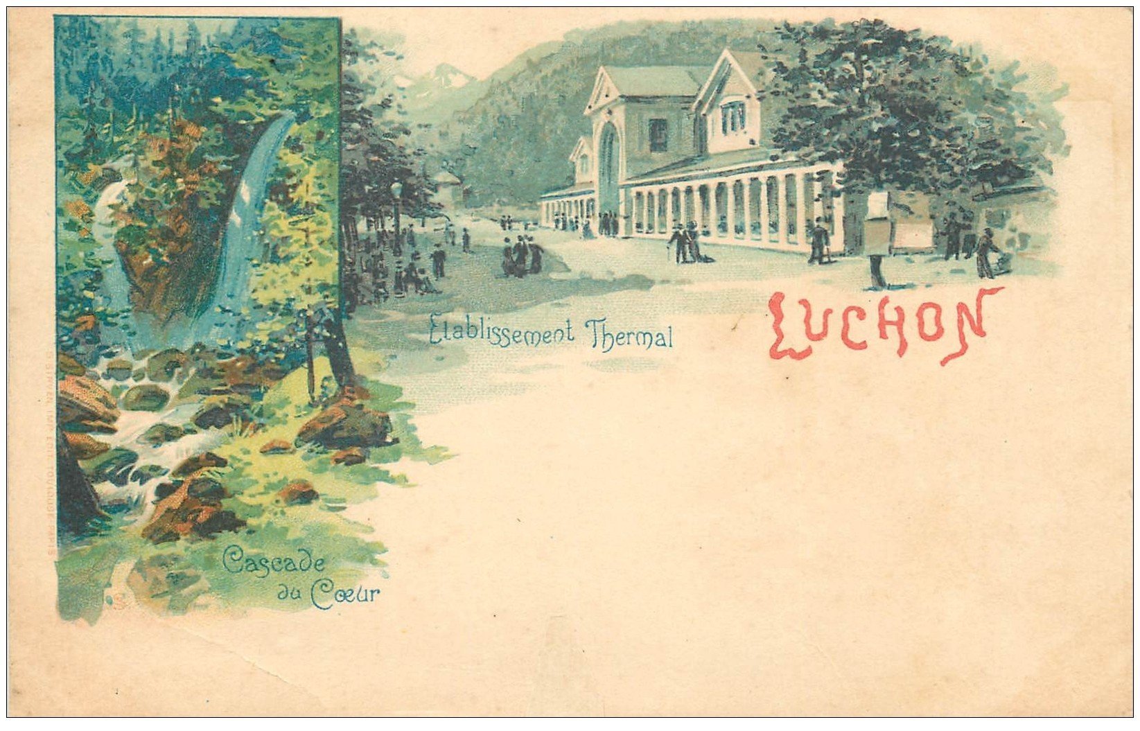 carte postale ancienne 31 LUCHON. Etablissement Thermal vers 1900