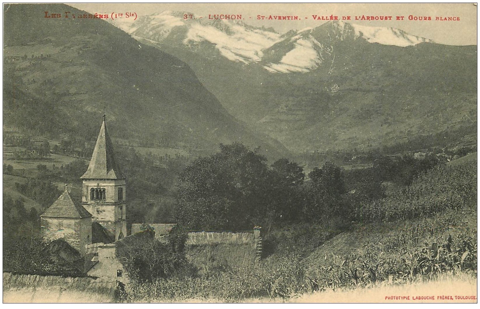 carte postale ancienne 31 LUCHON. Saint-Aventin. . Vallée Arbouet et Gours Blancs