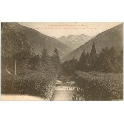 carte postale ancienne 31 LUCHON. Vallée vers Vénasque animation 1926