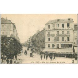 carte postale ancienne 03 VICHY. Rue de Paris Place des 4 Chemins. Café du Petit Tonneau 1919